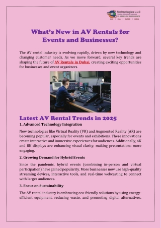 What’s New in AV Rentals for Events and Businesses?