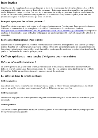 Coffrets spiritueux : une touche d'élégance pour vos soirées