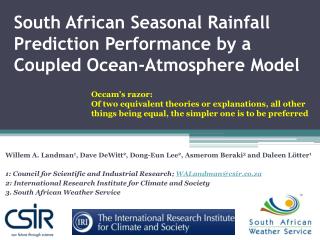 South African Seasonal Rainfall Prediction Performance by a Coupled Ocean-Atmosphere Model