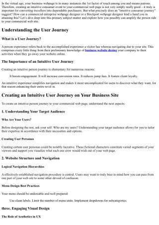 Creating an Intuitive User Journey on Your Business Site