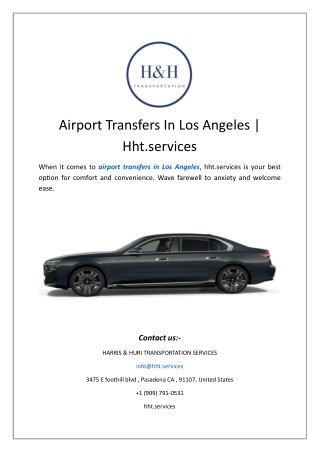 Airport Transfers In Los Angeles | Hht.services