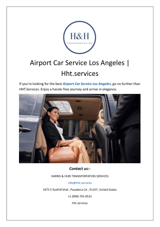 Airport Car Service Los Angeles | Hht.services
