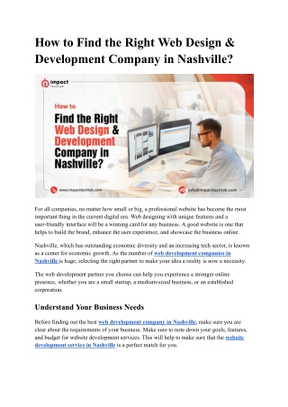 Trusted Website development company in Memphis | Impact Techlab