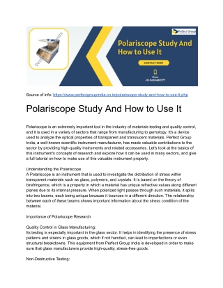Polariscope Study And How to Use It