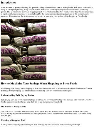 How to Maximize Your Savings When Shopping at Pitco Foods