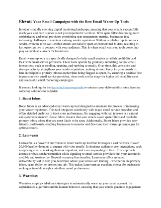 Best Email Warm Up Tools
