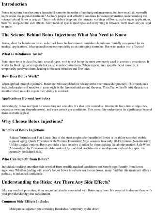 The Science Behind Botox Injections: What You Need to Know