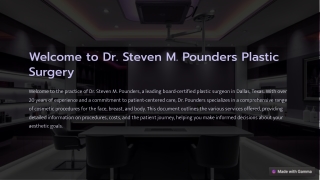 Welcome to Dr Steven M Pounders Plastic Surgery