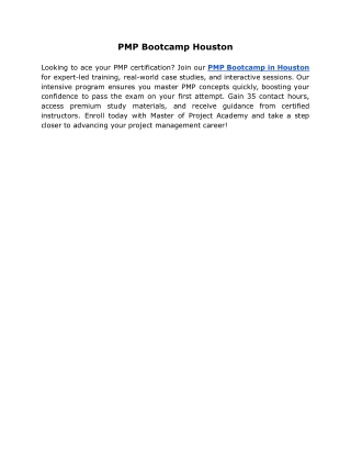 PMP Bootcamp Houston