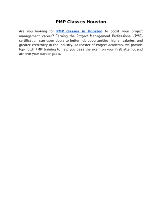 PMP Classes Houston