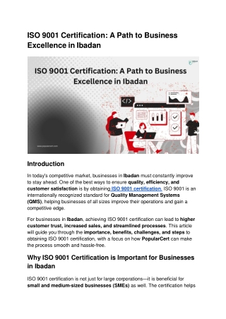 ISO 9001 Certification_ A Path to Business Excellence in Ibadan (1)