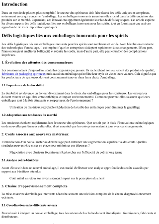 Défis logistiques liés aux emballages innovants pour les spirits
