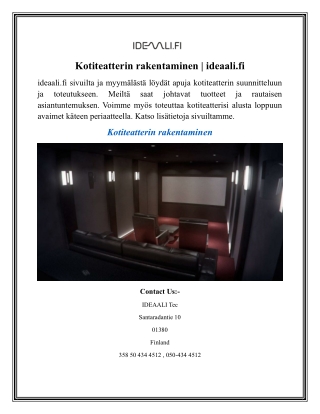 Kotiteatterin rakentaminen  ideaali.fi