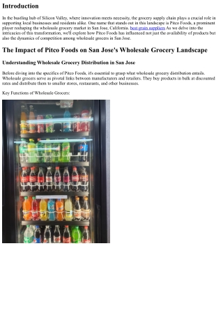 The Impact of Pitco Foods on San Jose's Wholesale Grocery Landscape