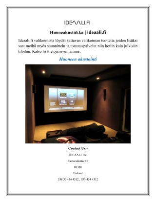 Huoneakustiikka  ideaali.fi