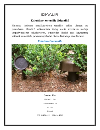 Kaiuttimet terassille ideaali.fi