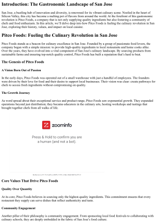 Pitco Foods: Fueling the Culinary Revolution in San Jose