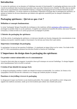 L'importance du design dans le packaging des spiritueux