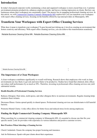 Transform Your Workspace with Expert Office Cleaning Services