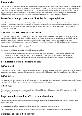 Des coffrets bois qui racontent l’histoire de chaque spiritueux