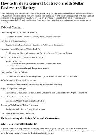 How to Evaluate General Contractors with Stellar Reviews and Ratings