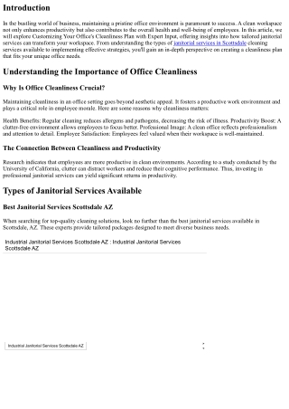 Customizing Your Office's Cleanliness Plan with Expert Input