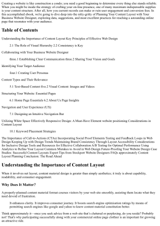 Planning Your Content Layout with Your Business Website Designer