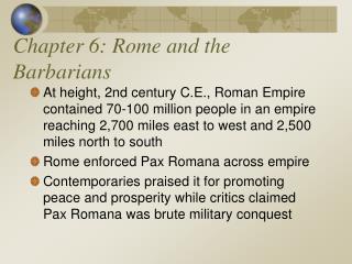 Chapter 6: Rome and the Barbarians