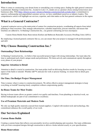 Your Local Home Remodeling Experts: Meet the Team at Banning Construction Co.