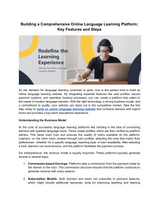 Building a Comprehensive Online Language Learning Platform_ Key Features and Steps