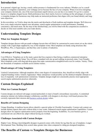 The Benefits of Custom vs Template Designs for Businesses