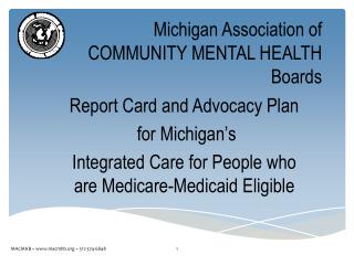 Michigan Association of COMMUNITY MENTAL HEALTH Boards