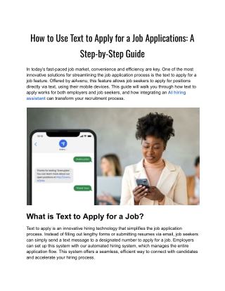 How to Use Text to Apply for a Job Application: A Step-by-Step Guide