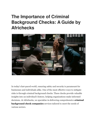 Africhecks: Africa's Leading Background Check Company