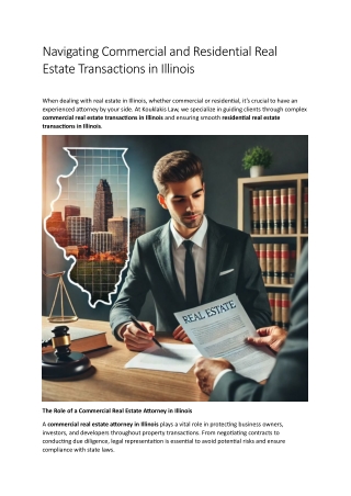 Navigating Commercial and Residential Real Estate Transactions in Illinois