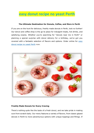 easy donut recipe no yeast Perth