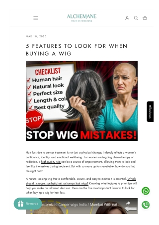 5 Features to Look for When Buying a Wig
