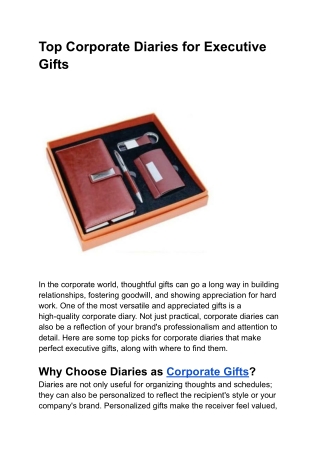 Top Corporate Diaries for Executive Gifts (1)