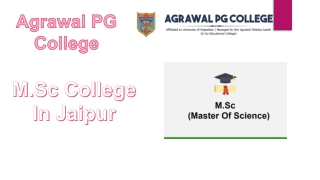 M.Sc College In Jaipur