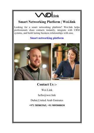 Smart Networking Platform | Woi.link
