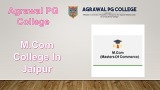 M.Com College In Jaipur