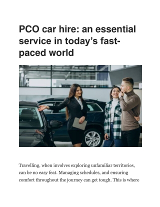 PCO Car Hire Near Me PCO Carz