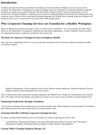 Why Corporate Cleaning Services Are Essential for a Healthy Workplace