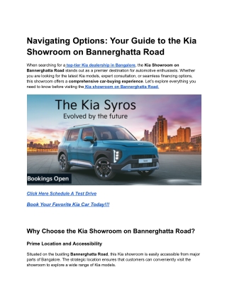 Navigating Options_ Your Guide to the Kia Showroom on Bannerghatta Road