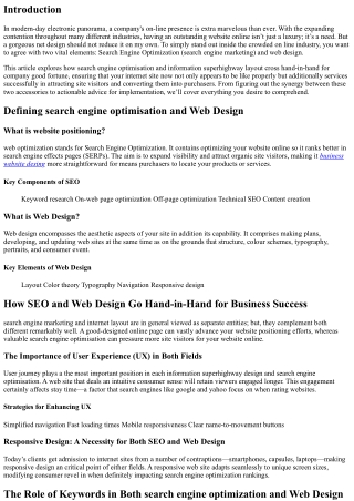 How SEO and Web Design Go Hand-in-Hand for Business Success