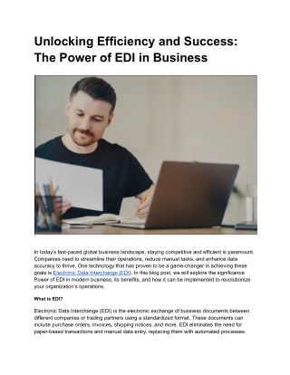 Unlocking Efficiency and Success_ The Power of EDI in Business