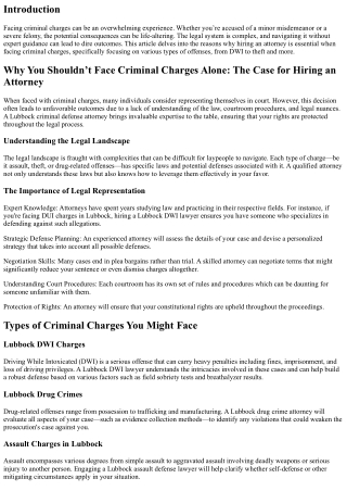 Why You Shouldn’t Face Criminal Charges Alone: The Case for Hiring an Attorney