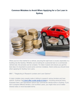Sydney Truck Loan