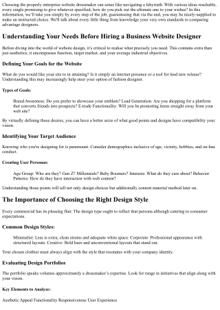 The Essential Guide to Choosing a Business Website Designer