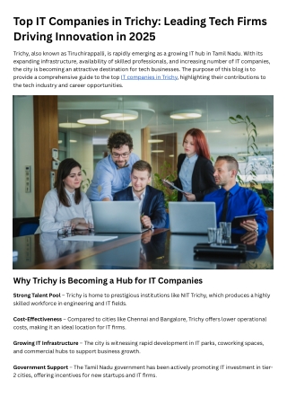 IT Companies in Trichy